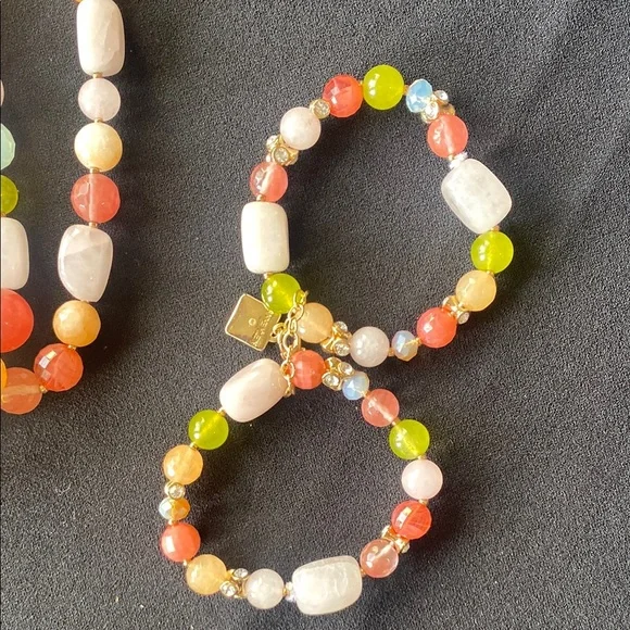 Anne Klein Pink and Orange Beaded Necklace - Picture 8 of 8